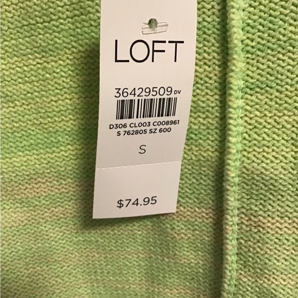 NWT! LOFT Women's Colorful Striped Sweater - Green, Yellow, Purple - Picture 4 of 5